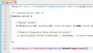 added line to CSS file